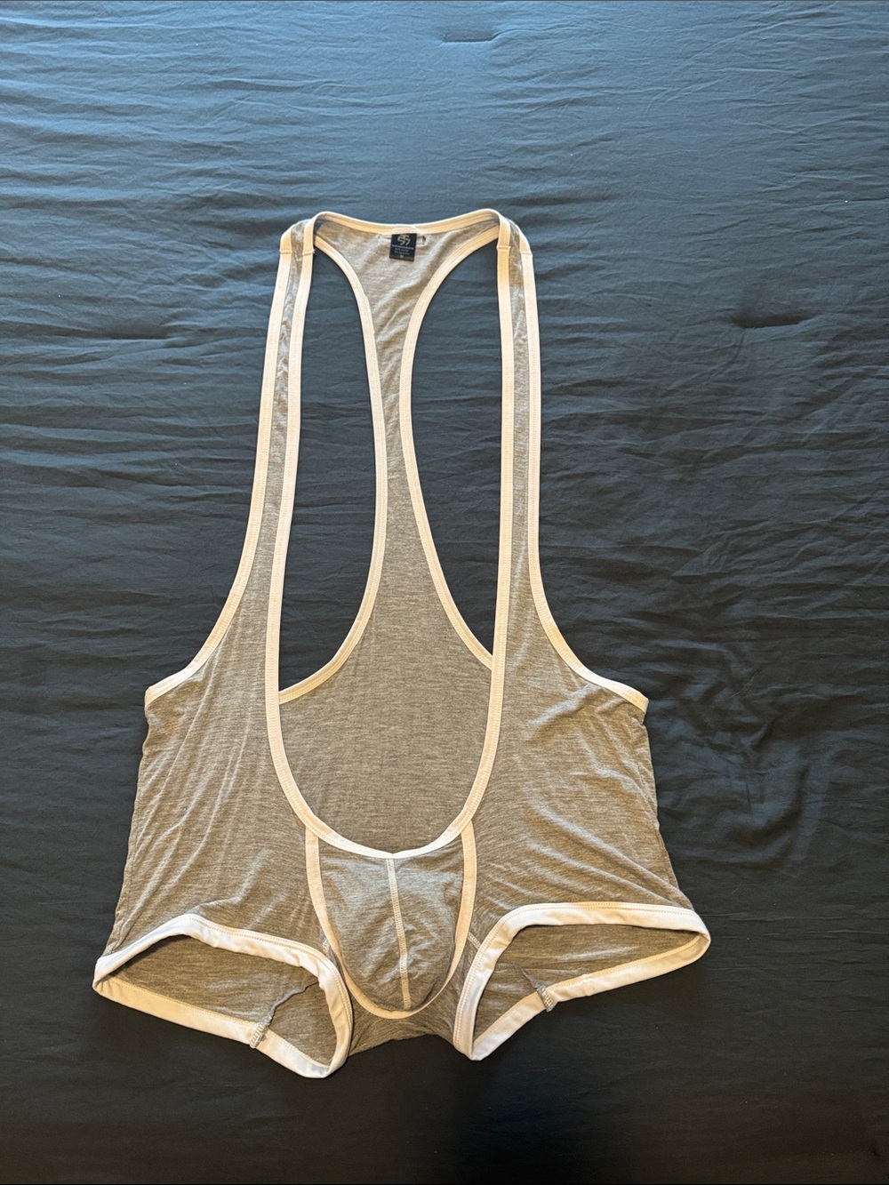 Yoyohomme Gray Men's Singlet Medium with White Trim